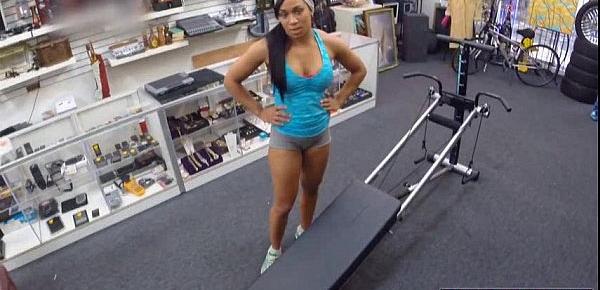  Fit black chick gets pounded by the Pawnshop owner for cash
